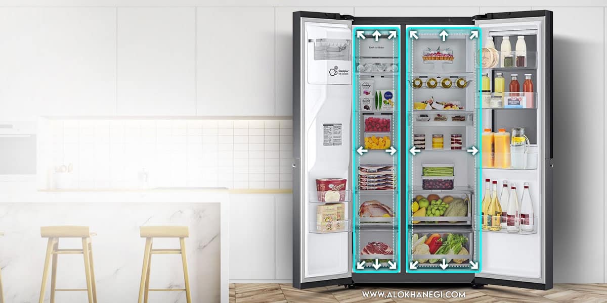 فضای داخلی یخچال X287 LG